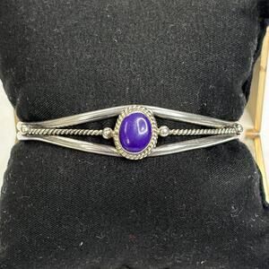 Navajo Richard Begay Sterling Charoite cuff bracelet